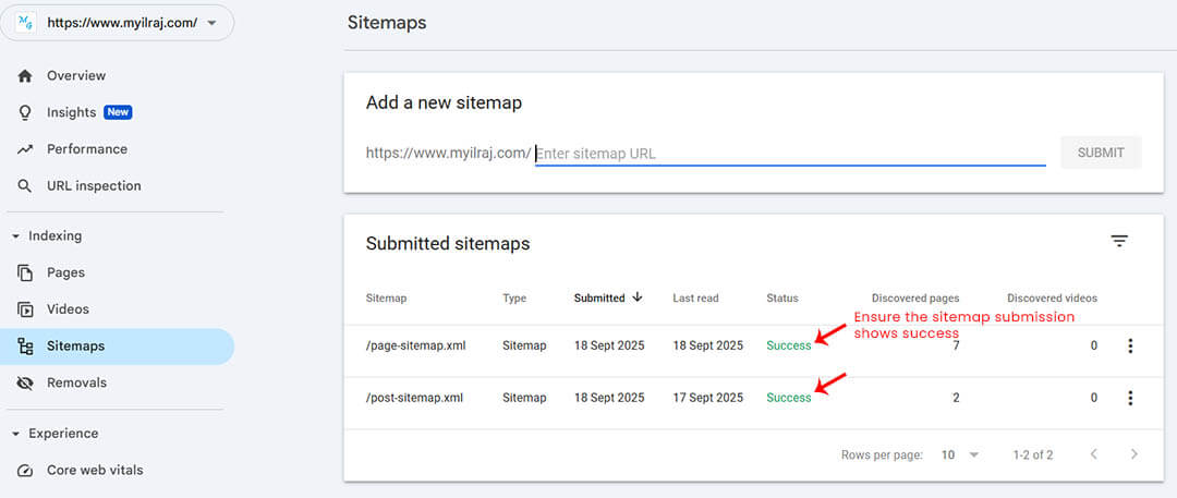 Sitemap Submission