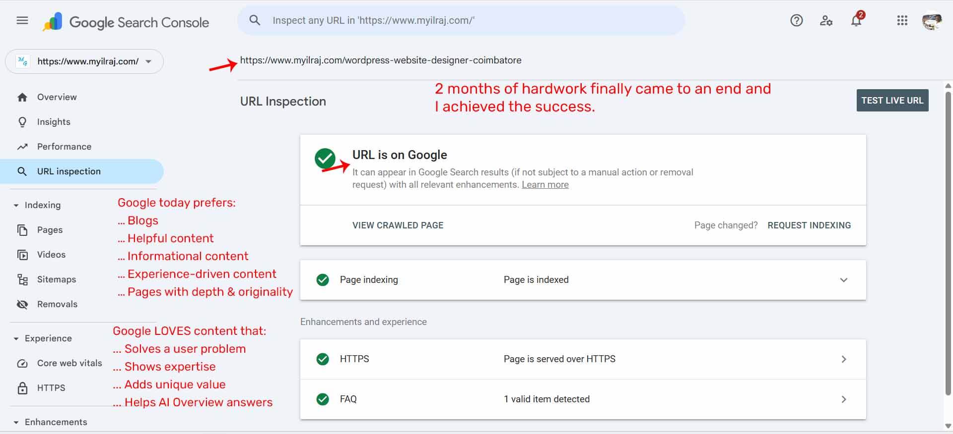 WordPress Design Page Search Console Report WordPress Design Page Search Console Report