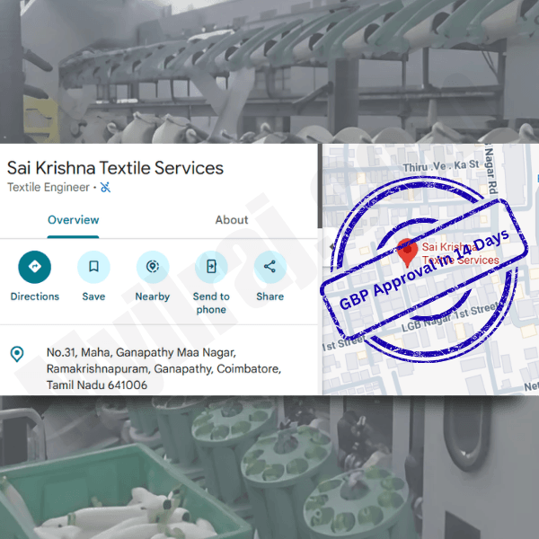 Sai Krishna Textile Services Google Business Profile approved within 14 days in Coimbatore Sai Krishna Textile Services Google Business Profile approved within 14 days in Coimbatore